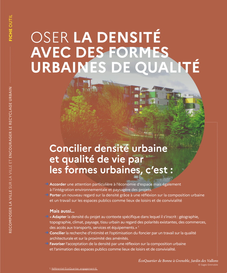 Couverture de la fiche outil "Oser la densité avec des formes urbaines de qualité"